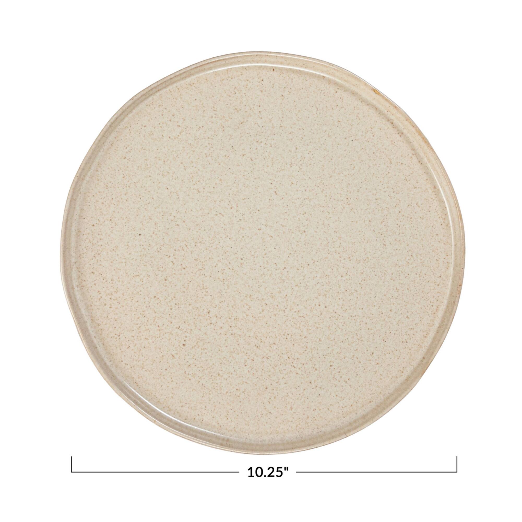 Hello Honey® 10.25" Cream Speckled Glaze Stoneware Plate, 2ct.